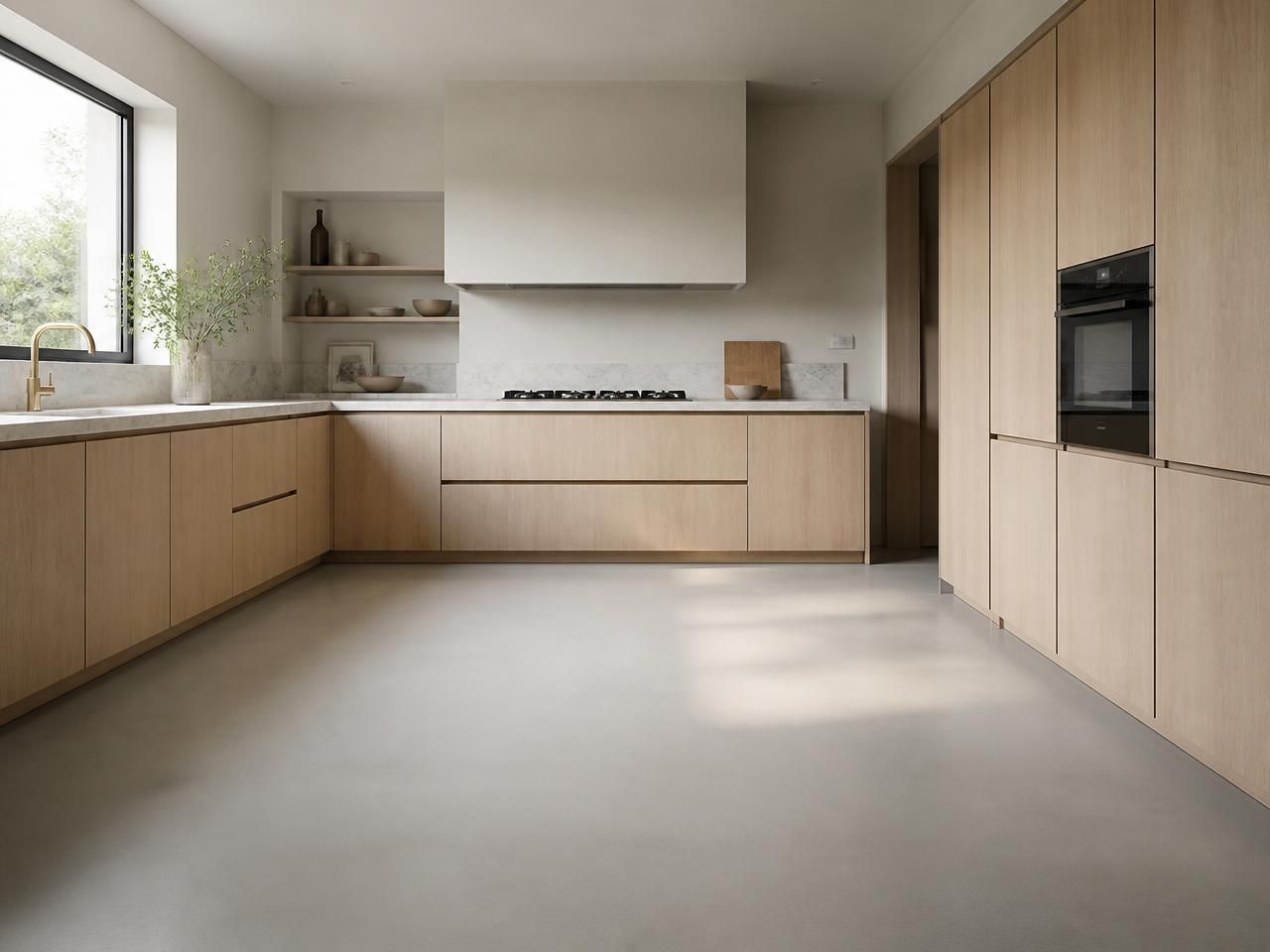 Mustard Yellow Hexagon Ceramic Kitchen Wall Tiles 150x173mm laid as a kitchen floor, installed in 150x173mm